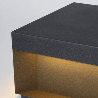 Lumière extérieure LED carrée moderne minimaliste en acier inoxydable et verre dépoli pour jardin 