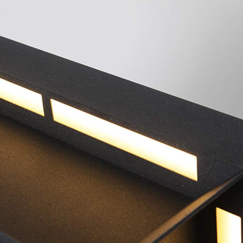 Lumière extérieure LED carrée moderne minimaliste en acier inoxydable et verre dépoli pour jardin 