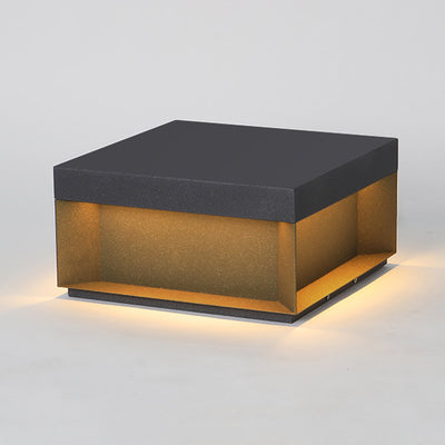 Lumière extérieure LED carrée moderne minimaliste en acier inoxydable et verre dépoli pour jardin 