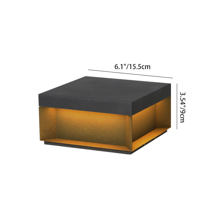 Luz LED cuadrada de exterior moderna minimalista de acero inoxidable con vidrio esmerilado para jardín 