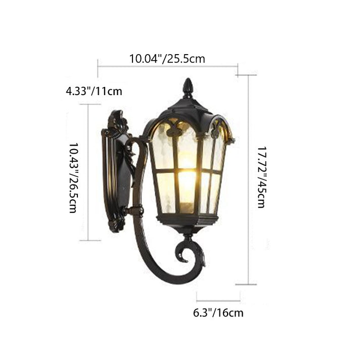 Contemporary Nordic Aluminum Glass Curved-Square 1-Light Wall Sconce Lamp For Outdoor