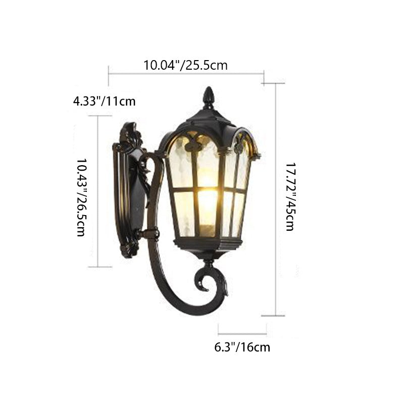 Lampe applique murale à 1 lumière carrée incurvée en verre aluminium nordique contemporain pour extérieur 