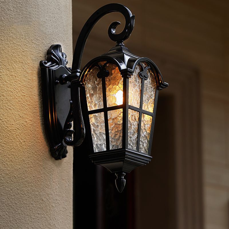 Lampe applique murale à 1 lumière carrée incurvée en verre aluminium nordique contemporain pour extérieur 