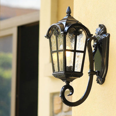 Lampe applique murale à 1 lumière carrée incurvée en verre aluminium nordique contemporain pour extérieur 