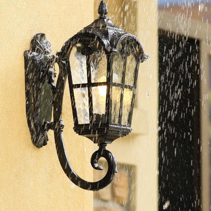 Lampe applique murale à 1 lumière carrée incurvée en verre aluminium nordique contemporain pour extérieur 