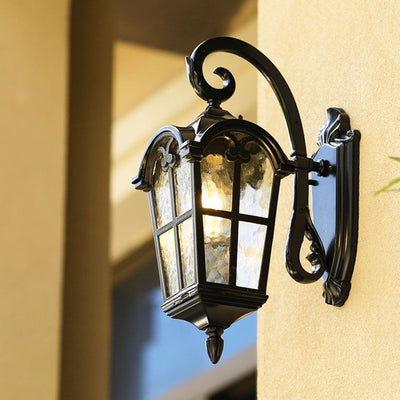 Lampe applique murale à 1 lumière carrée incurvée en verre aluminium nordique contemporain pour extérieur 