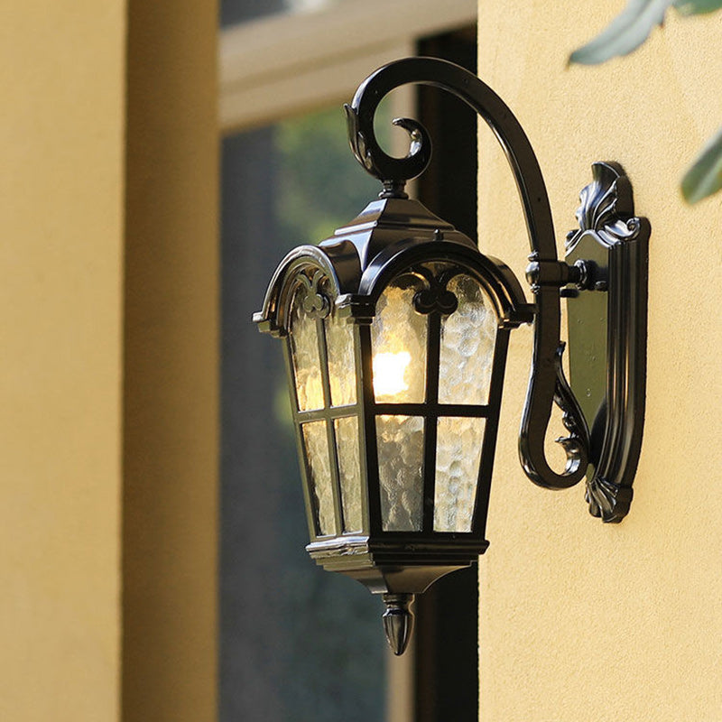 Lampe applique murale à 1 lumière carrée incurvée en verre aluminium nordique contemporain pour extérieur 