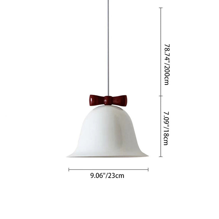 Modern Art Deco Iron Bowknot Bell-Shaped 1-Light Pendant Light For Bedroom