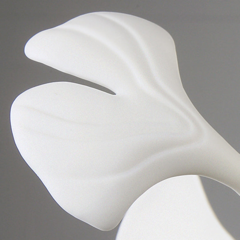 Lampe de table ronde à 4 lumières en porcelaine de fer traditionnelle française avec feuille de ginkgo pour salon 