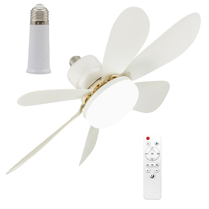 Ventilador de Techo con Luz de Montaje Semiflush de 1 Luz Semi-Redonda de ABS y PC PP Minimalista Moderno para Dormitorio y Sala de Estar 