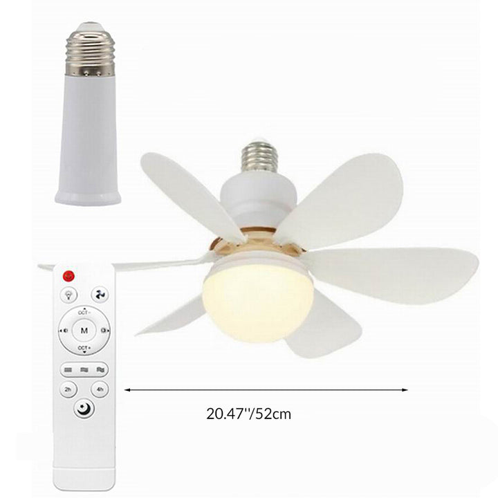 Ventilador de Techo con Luz de Montaje Semiflush de 1 Luz Semi-Redonda de ABS y PC PP Minimalista Moderno para Dormitorio y Sala de Estar 