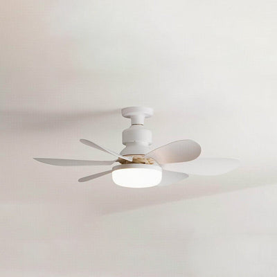 Moderner minimalistischer PP PC ABS halbrunder 1-Licht-Semi-Flush-Mount-Deckenventilator-Licht für Schlafzimmer & Wohnzimmer 