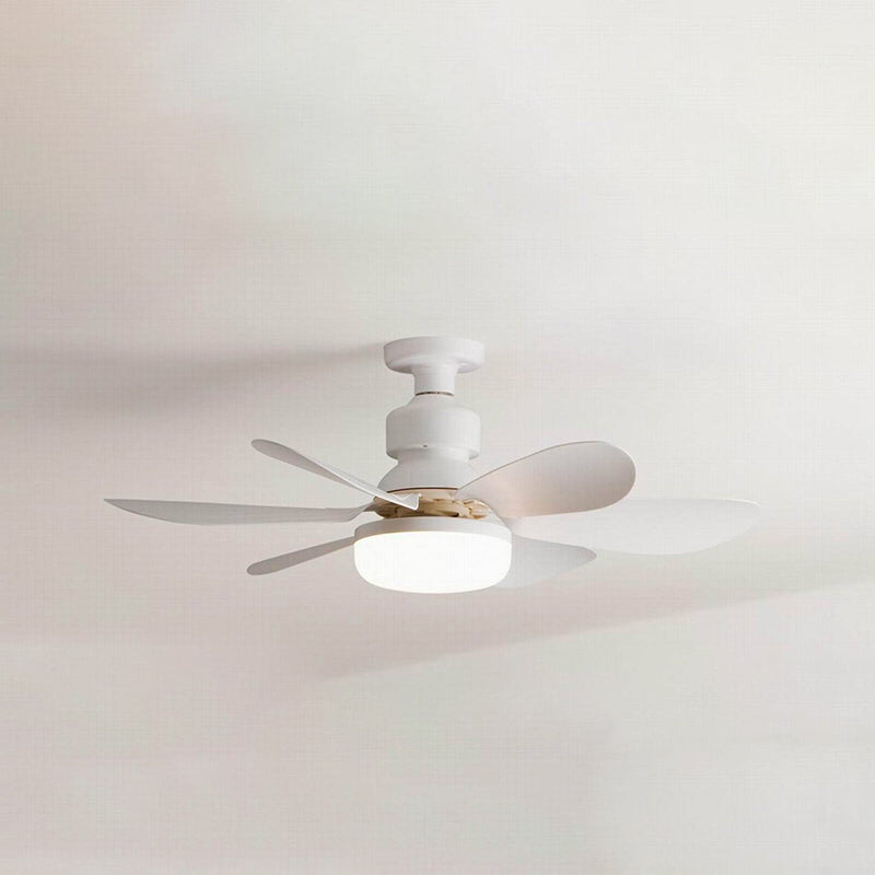 Moderner minimalistischer PP PC ABS halbrunder 1-Licht-Semi-Flush-Mount-Deckenventilator-Licht für Schlafzimmer & Wohnzimmer 