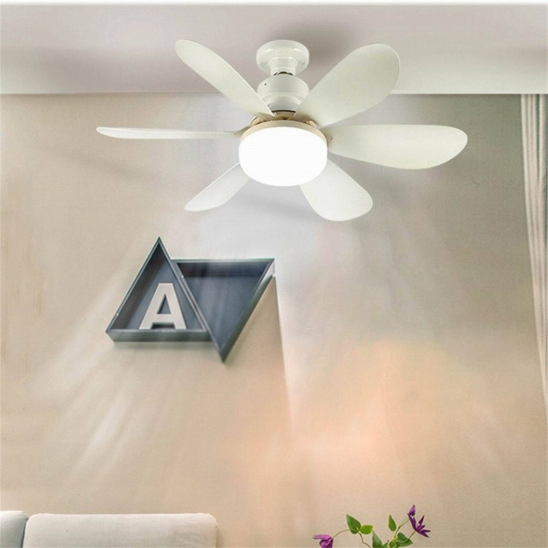 Ventilador de Techo con Luz de Montaje Semiflush de 1 Luz Semi-Redonda de ABS y PC PP Minimalista Moderno para Dormitorio y Sala de Estar 