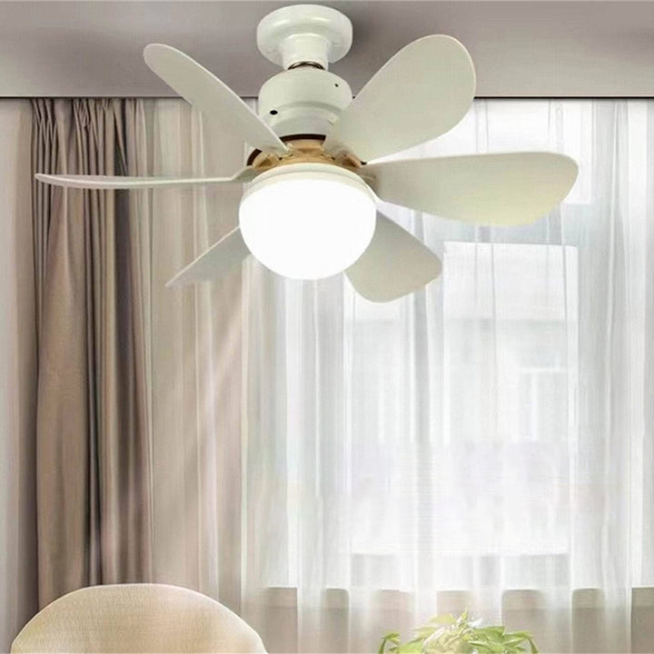 Ventilador de Techo con Luz de Montaje Semiflush de 1 Luz Semi-Redonda de ABS y PC PP Minimalista Moderno para Dormitorio y Sala de Estar 