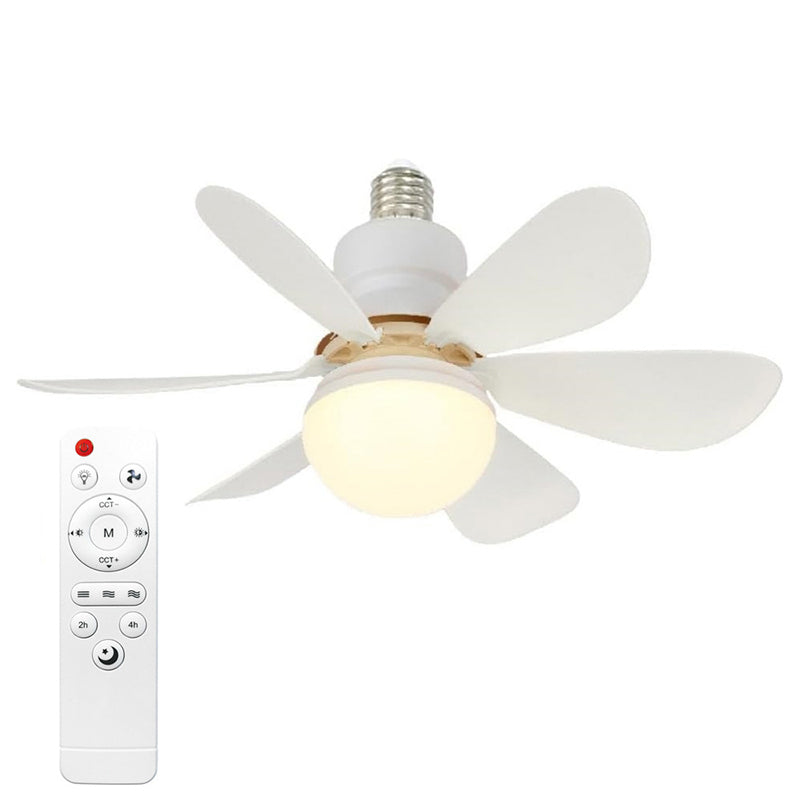 Ventilador de Techo con Luz de Montaje Semiflush de 1 Luz Semi-Redonda de ABS y PC PP Minimalista Moderno para Dormitorio y Sala de Estar 