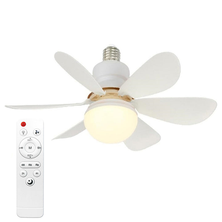 Ventilador de Techo con Luz de Montaje Semiflush de 1 Luz Semi-Redonda de ABS y PC PP Minimalista Moderno para Dormitorio y Sala de Estar 