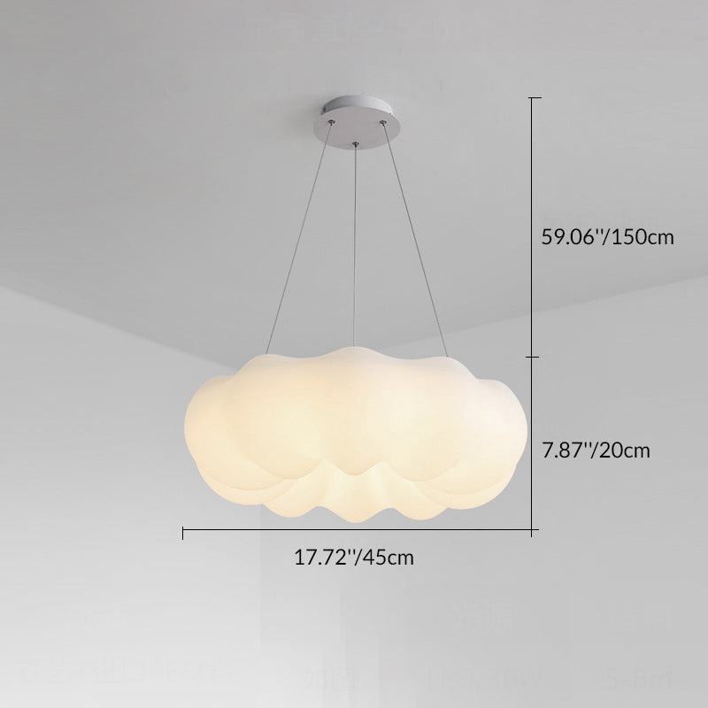 Lustre LED en forme de nuage de fer créatif contemporain pour salon 
