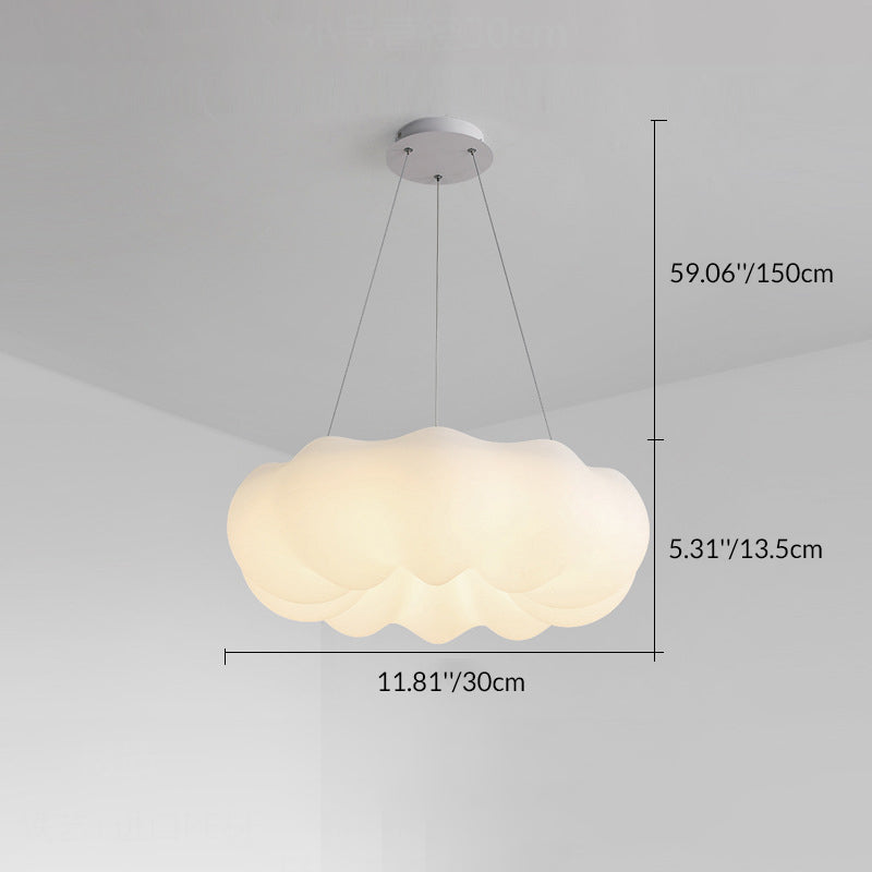 Lustre LED en forme de nuage de fer créatif contemporain pour salon 