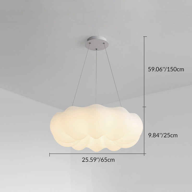 Lustre LED en forme de nuage de fer créatif contemporain pour salon 