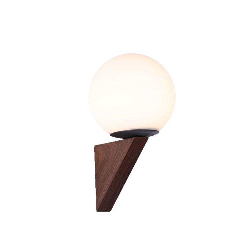 Lampe applique murale à globe triangulaire en fer et verre chinois traditionnel 1 lumière pour chambre 