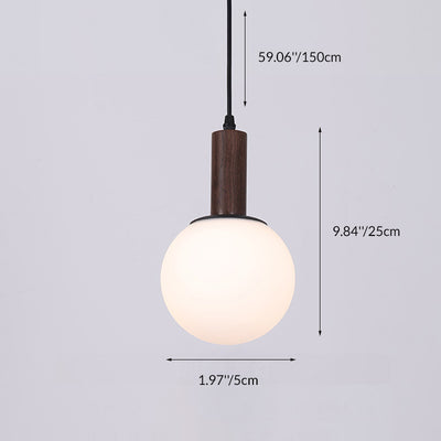 Moderne minimalistische Glas-Eisen-Zylinder-Globe 1-Licht-Pendelleuchte für das Wohnzimmer 
