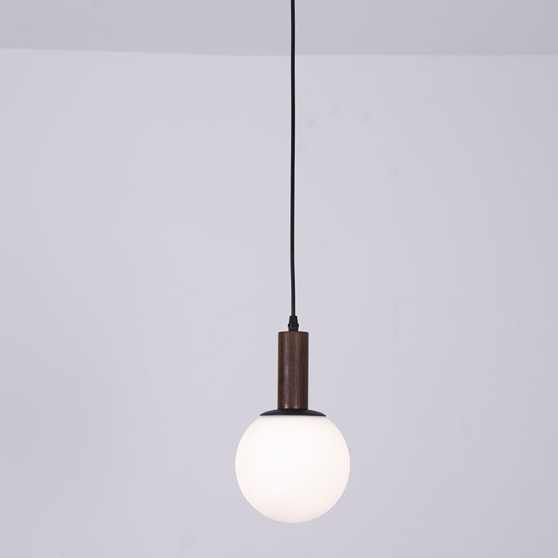 Moderne minimalistische Glas-Eisen-Zylinder-Globe 1-Licht-Pendelleuchte für das Wohnzimmer 