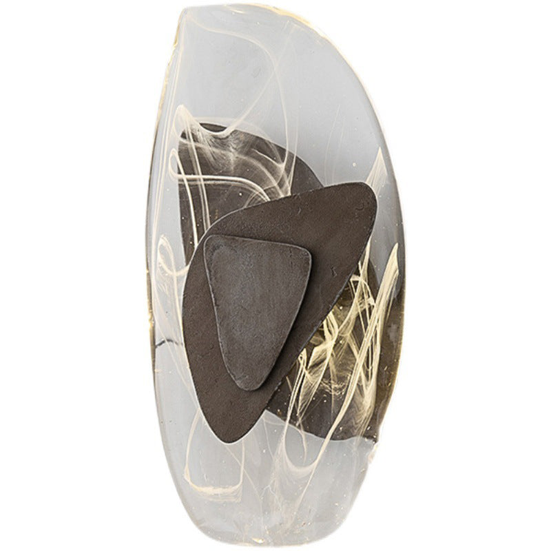 Applique murale LED en verre créatif contemporain en fer triangulaire ovale pour chambre 