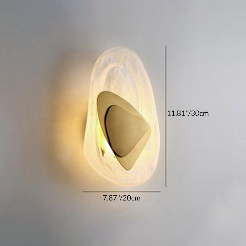 Applique murale LED en verre créatif contemporain en fer triangulaire ovale pour chambre 