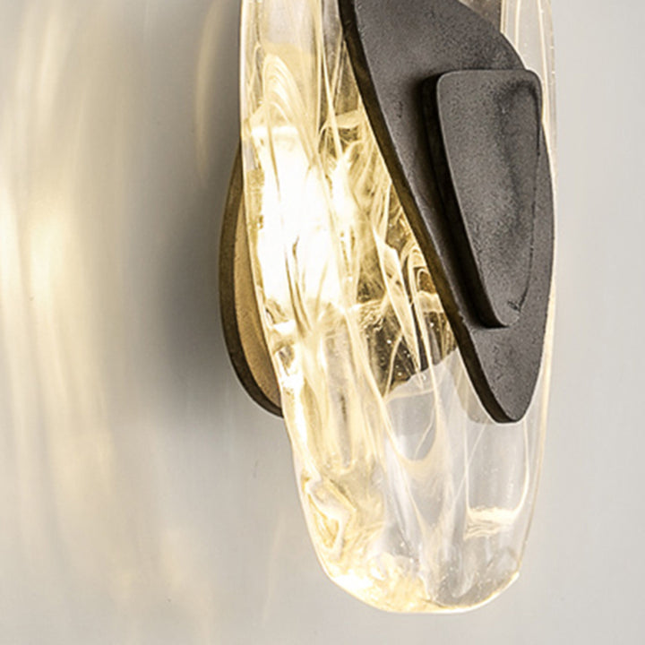 Applique murale LED en verre créatif contemporain en fer triangulaire ovale pour chambre 
