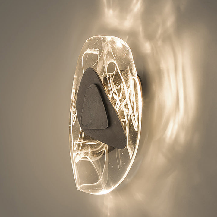 Applique murale LED en verre créatif contemporain en fer triangulaire ovale pour chambre 