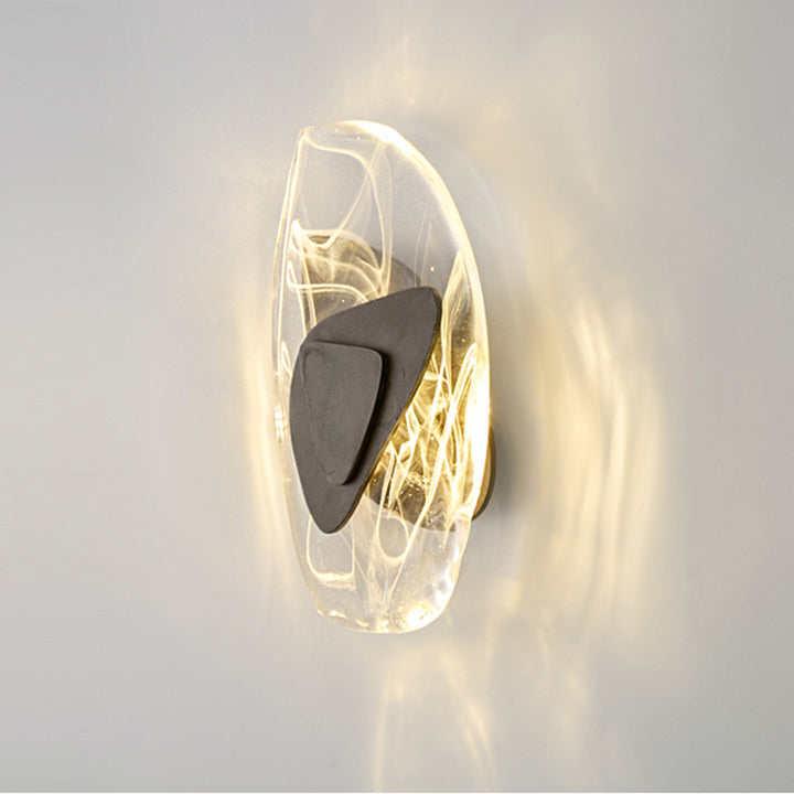 Applique murale LED en verre créatif contemporain en fer triangulaire ovale pour chambre 