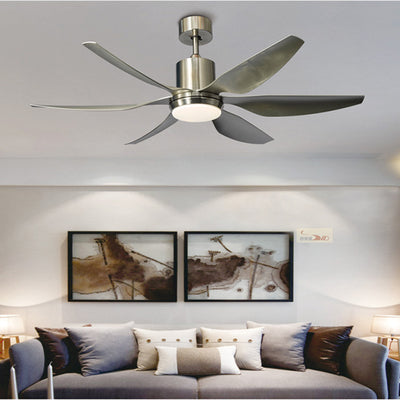 Ventilateur de plafond avec lumière LED semi-encastrée en acrylique ABS industriel contemporain en cuivre cylindrique rond pour salon 