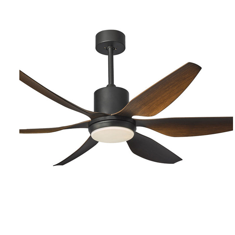 Contemporary Industrial ABS Acrylic Copper Cylindrical Round LED Semi-Flush Mount Ceiling Fan Light For Living Room