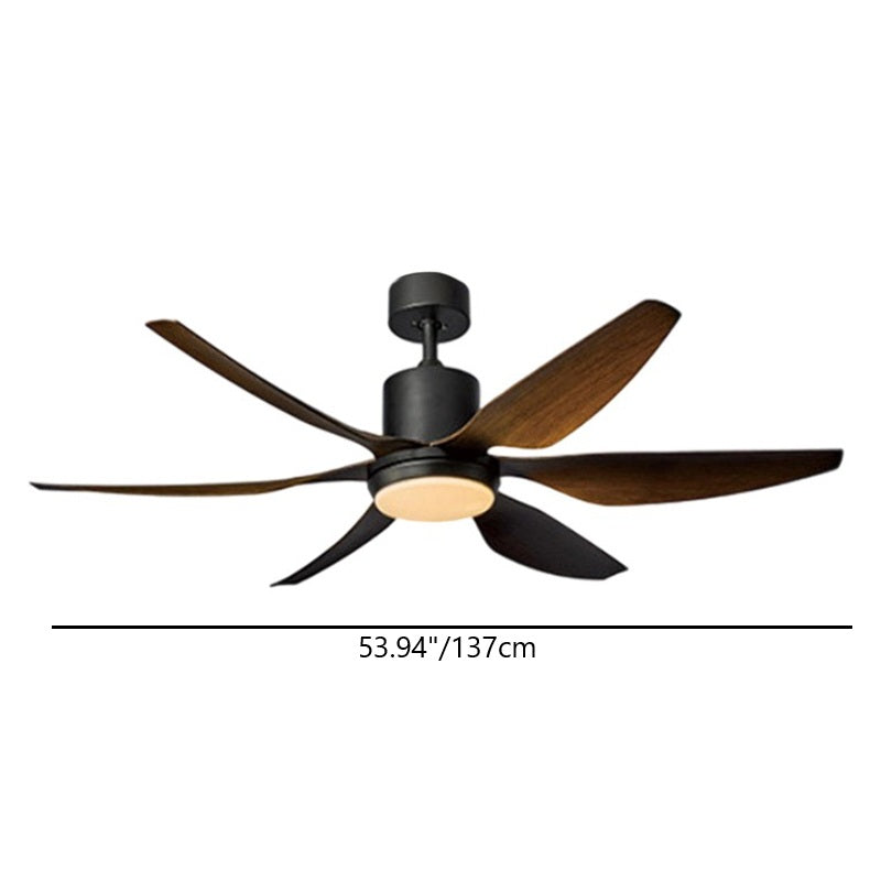 Contemporary Industrial ABS Acrylic Copper Cylindrical Round LED Semi-Flush Mount Ceiling Fan Light For Living Room