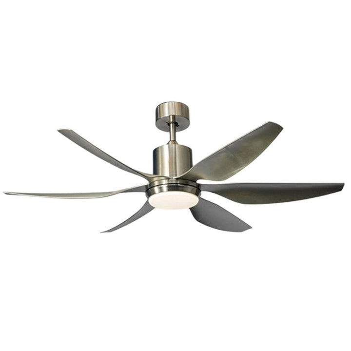 Contemporary Industrial ABS Acrylic Copper Cylindrical Round LED Semi-Flush Mount Ceiling Fan Light For Living Room