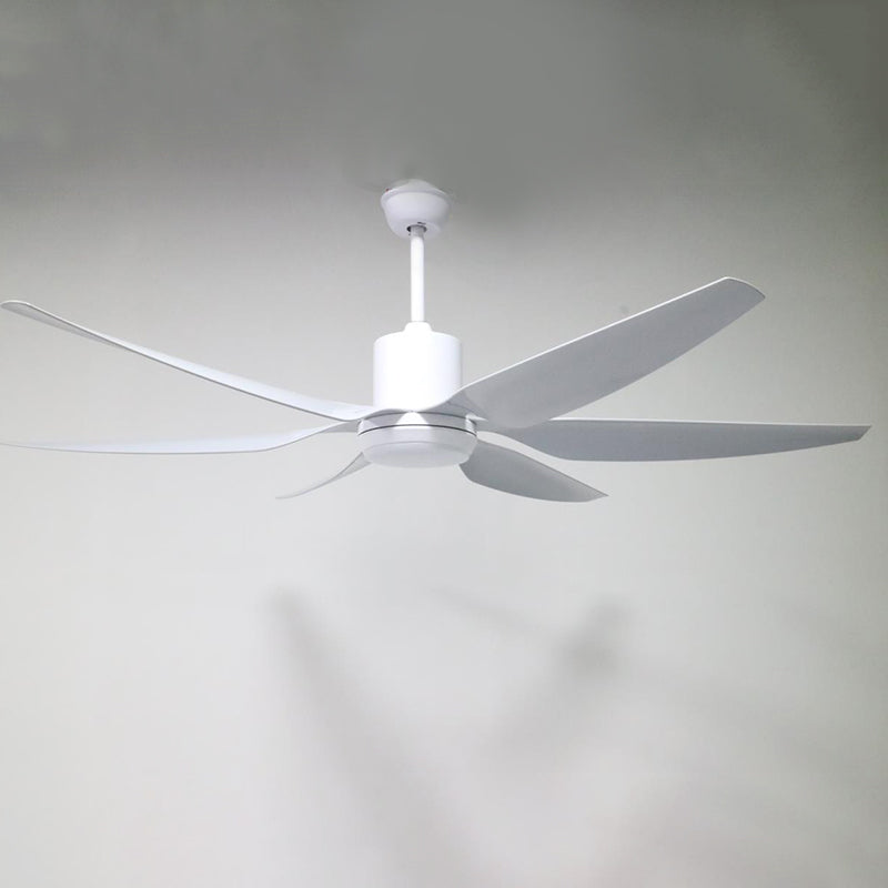 Contemporary Industrial ABS Acrylic Copper Cylindrical Round LED Semi-Flush Mount Ceiling Fan Light For Living Room