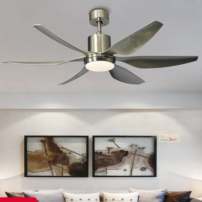 Ventilateur de plafond avec lumière LED semi-encastrée en acrylique ABS industriel contemporain en cuivre cylindrique rond pour salon 