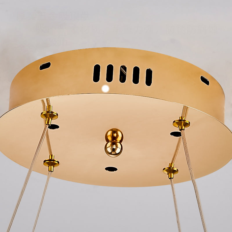 Modern Luxury Acrylic Aluminum Butterfly Ring Round LED Chandelier For Living Room