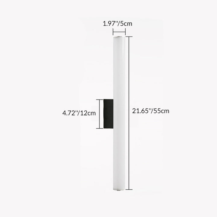Moderne minimalistische zylindrische Streifen-LED-Wandleuchte aus Acryl und Aluminium für den Außenbereich 