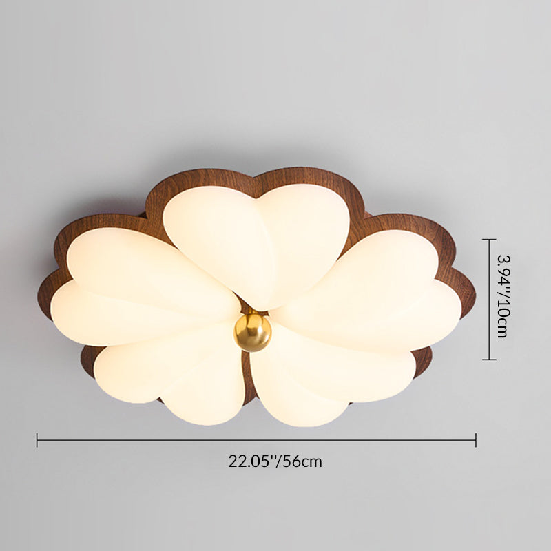 Plafonnier LED à montage encastré en fer floral chinois traditionnel pour chambre 