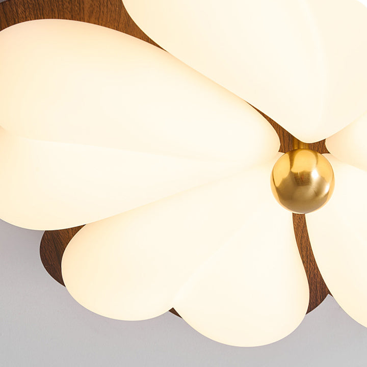 Plafonnier LED à montage encastré en fer floral chinois traditionnel pour chambre 
