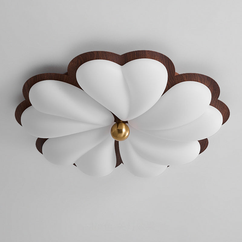 Plafonnier LED à montage encastré en fer floral chinois traditionnel pour chambre 