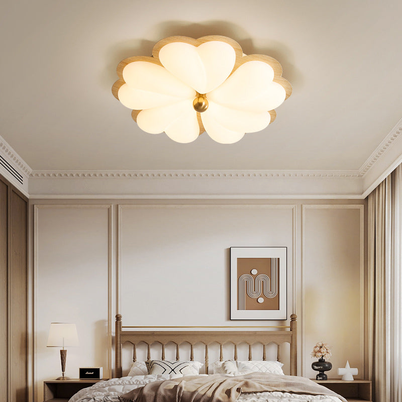 Plafonnier LED à montage encastré en fer floral chinois traditionnel pour chambre 