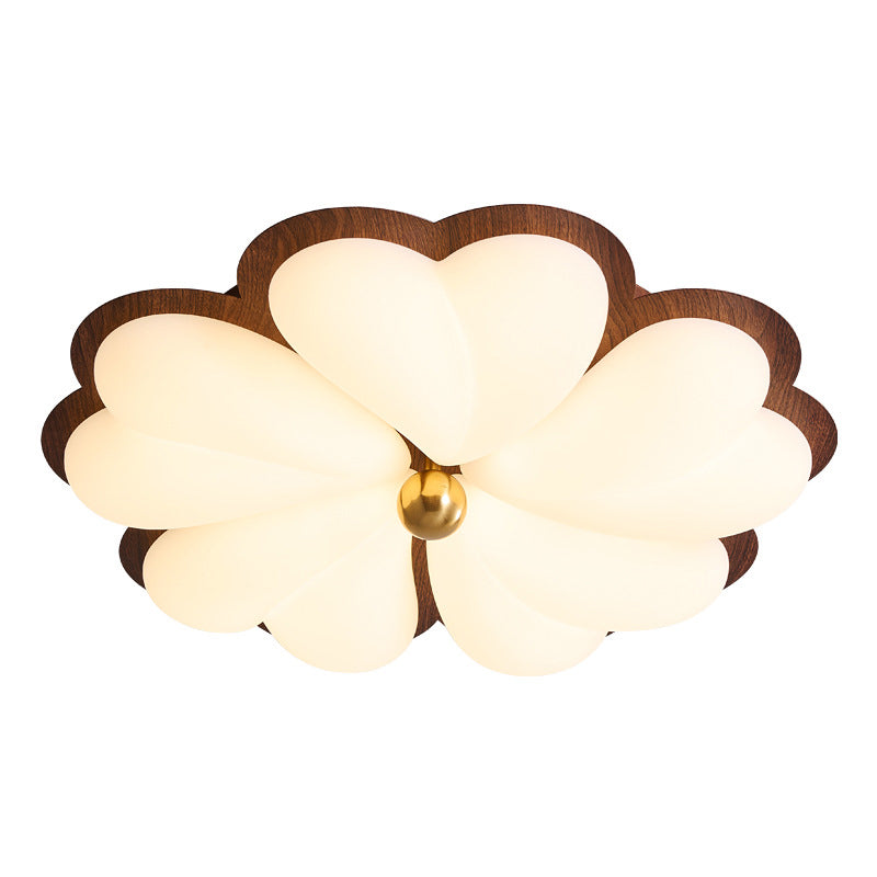 Plafonnier LED à montage encastré en fer floral chinois traditionnel pour chambre 