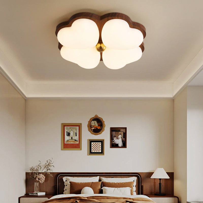 Plafonnier LED à montage encastré en fer floral chinois traditionnel pour chambre 