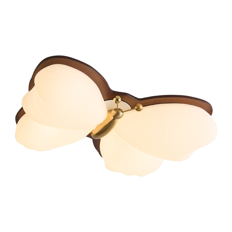 Plafonnier LED Iron Butterfly PE chinois traditionnel pour chambre à coucher 