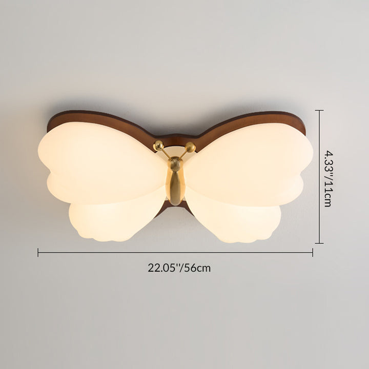 Plafonnier LED Iron Butterfly PE chinois traditionnel pour chambre à coucher 