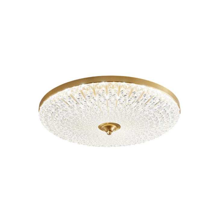 Modern Luxury Acrylic Brass Round LED Flush Mount Ceiling Light For Bedroom