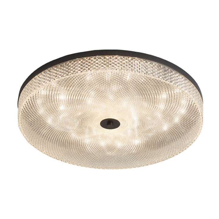 Lustre de plafond LED moderne en acrylique et laiton rond pour chambre à coucher 